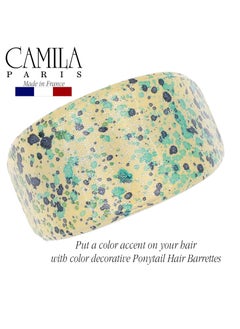 CAMILA Camila Paris CP3215 French Hair Barrette, Hair Ponytail Holder for Fine Long Hair, Green and White, Strong Hold Grip Hair Clips for Women, No Slip Styling Girls Hair Accessories, Made in France  - Image 3