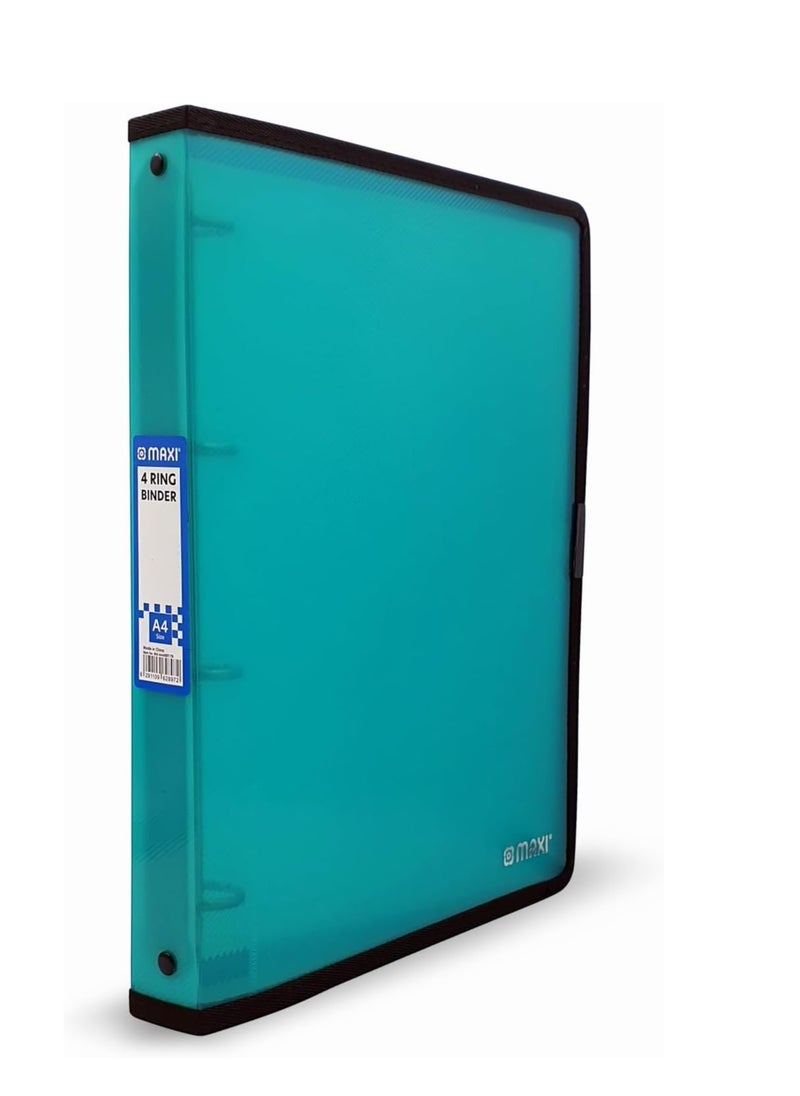 Maxi - Maxi A4 Ring Binder With 4 Ring Translucent Turquoise, waterproof, dust-proof, very practical, and reusable - Image 1