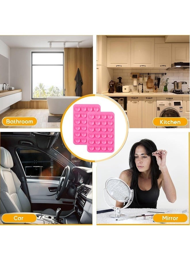 FLOWING 12PCS Silicone Suction Cup Phone Holder, Strong Suction Phone Mount, Perfect for Mirrors, Tiles, Glass, and Smooth Surfaces – Hands-Free for Video Calls, Makeup, Selfies, and Learning - Image 2