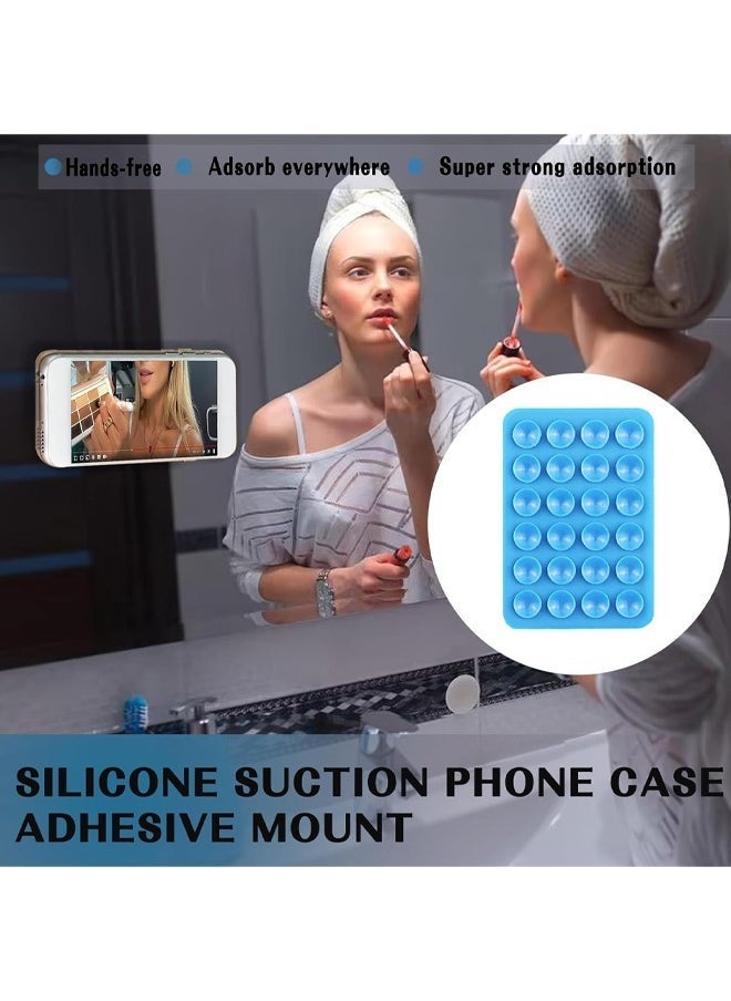 FLOWING 12PCS Silicone Suction Cup Phone Holder, Strong Suction Phone Mount, Perfect for Mirrors, Tiles, Glass, and Smooth Surfaces – Hands-Free for Video Calls, Makeup, Selfies, and Learning - Image 3