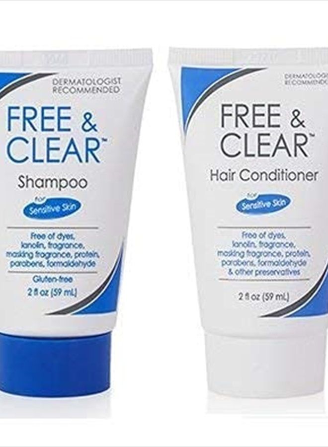 FREE & CLEAR Shampoo and Conditioner, 2 Ounce Travel Size - Image 3