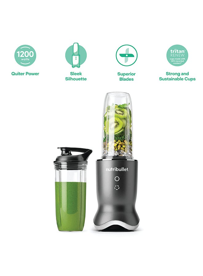 nutribullet Ultra 1200W High-Speed Blender, Multi-Functional, Quiet Motor, Tritan™ Renew Cups, Rapid Extractor Blades, BPA-Free, Shatter-Resistant, Glow Interface, 900 ml,  NBU-500, 1-Year Warranty, Dark Grey 900 ml 1200 W NBU-500 Dark Grey - Image 1