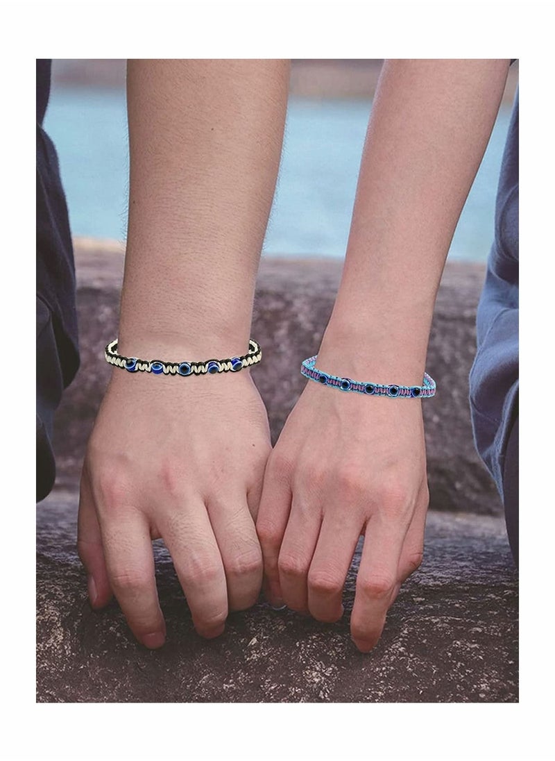Captaintech 6 Pieces Evil Eye Bracelets Lucky String Bracelet Adjustable 7 Knot Evil Eye Bracelet Evil Eye Protection Bracelet  - Image 3