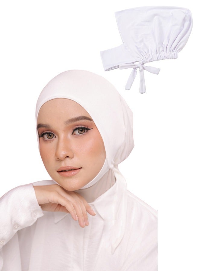 Solid Color Inner Hijab Cap Women Underscarf Hat Hijab Cap Islamic Under Scarf Hijab Cap with Tie-Back Closure  - Image 1