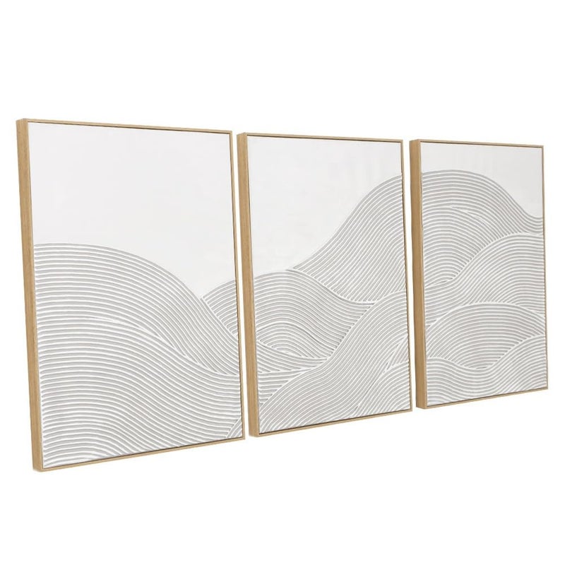 Zessonic Framed 3-Piece Neutral Abstract Textured Wall Art â€“ Modern Boho Wall DÃ©cor for Living Room, Bedroom & Bathroom â€“ Large 3D Framed Artwork for Contemporary Home DÃ©corï¼Œ20 x 28 inches x3 pieces - Image 1