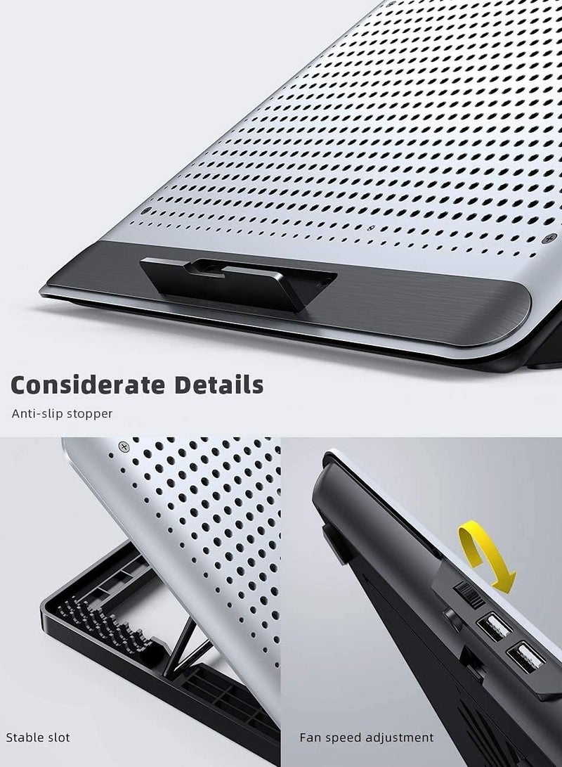 general Laptop Cooler, Laptop Cooling Pad : Portable Height Adjustable Laptop Cooling Fan Stand Holder Riser Compatible - Image 5