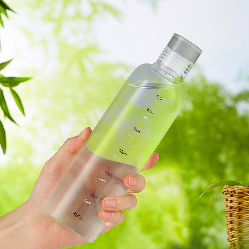 BJ High Borosilicate Time Graduated Glass Cup Water Bottle Portable Coffee Mug for Women Juice Milk Cup 300ml - Image 3