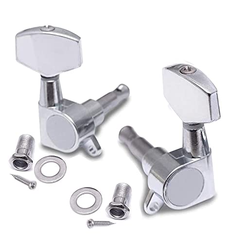 Imaginea 1Left + 1Right Sealed String Tuning Pegs Keys Machines Heads Tuners Electric Guitar Acoustic Guitar Parts Replacement Chrome for Acoustic Guitar - Image 1