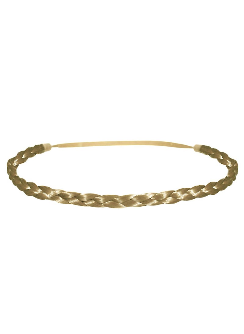 Mia Mia Thin Braidie, Braided Synthetic Hair Headband on Elastic Rubber Band Hair Accessory for Women, Teens, Girls, Work - Blonde 