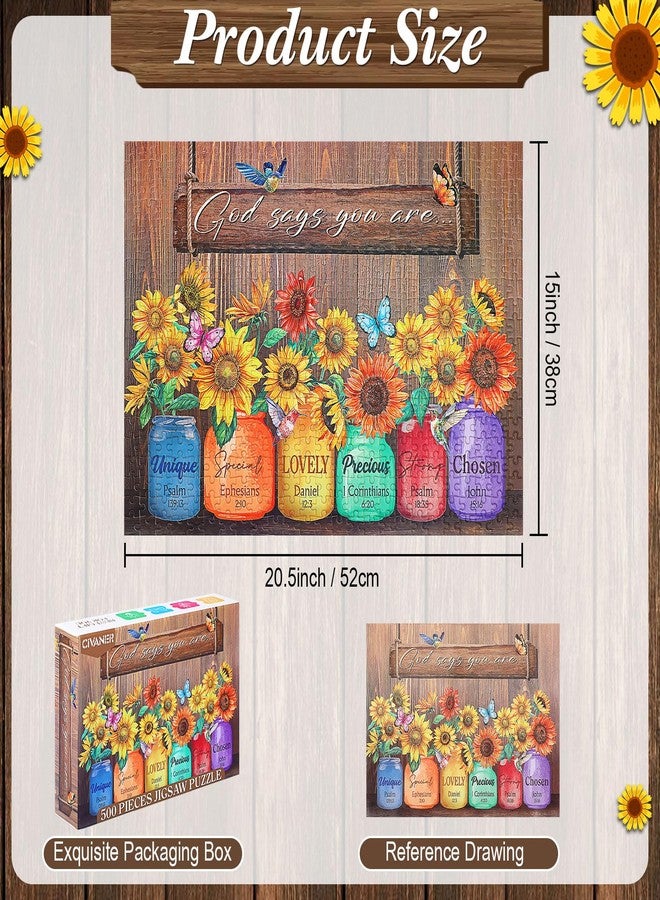 سيفانير أحجيات سيفانر المسيحية المكونة من 500 قطعة للبالغين، أحجيات دينية مستوحاة من الكتاب المقدس وعباد الشمس، هدايا ملهمة لكبار السن والكنيسة وعيد الفصح وعيد الأم (مسيحية). - Image 2