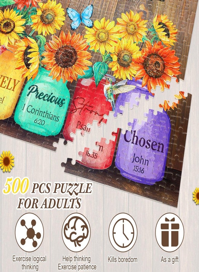 سيفانير أحجيات سيفانر المسيحية المكونة من 500 قطعة للبالغين، أحجيات دينية مستوحاة من الكتاب المقدس وعباد الشمس، هدايا ملهمة لكبار السن والكنيسة وعيد الفصح وعيد الأم (مسيحية). - Image 5