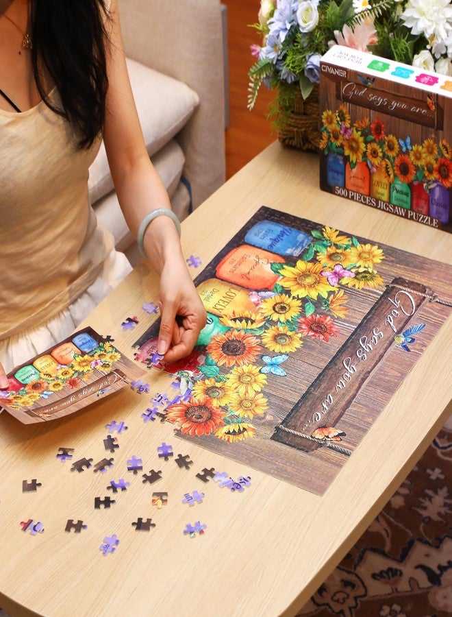 سيفانير أحجيات سيفانر المسيحية المكونة من 500 قطعة للبالغين، أحجيات دينية مستوحاة من الكتاب المقدس وعباد الشمس، هدايا ملهمة لكبار السن والكنيسة وعيد الفصح وعيد الأم (مسيحية). - Image 3