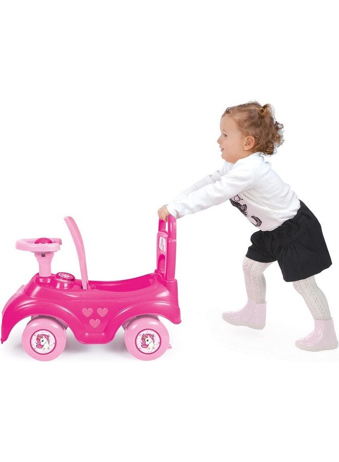 Dolu : Walk & Drive Ride-On - Pink Unicorn - Kids Foot-to-Floor Ride-On Vehicle with Horn, Sound Effects, Toddlers & Children Ages 12mo+ - Image 3