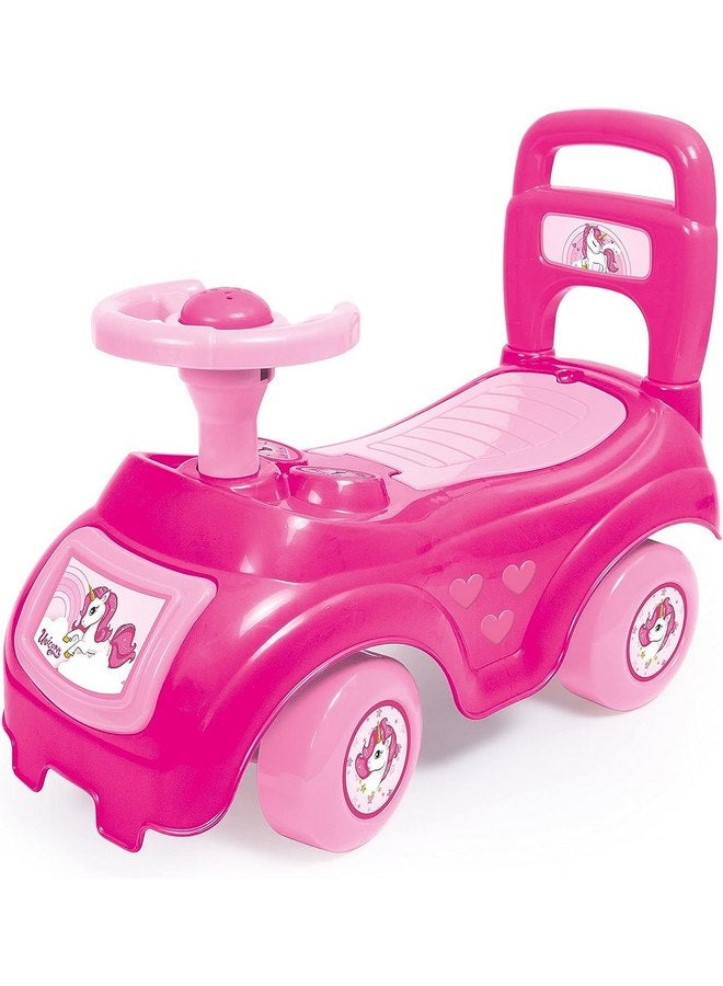 Dolu : Walk & Drive Ride-On - Pink Unicorn - Kids Foot-to-Floor Ride-On Vehicle with Horn, Sound Effects, Toddlers & Children Ages 12mo+ - Image 1