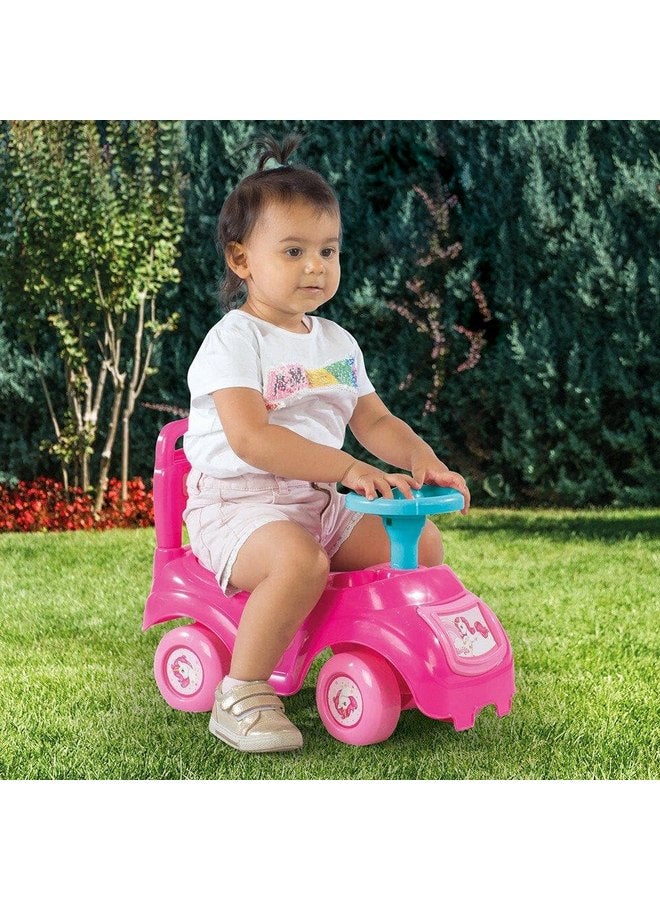 Dolu : Walk & Drive Ride-On - Pink Unicorn - Kids Foot-to-Floor Ride-On Vehicle with Horn, Sound Effects, Toddlers & Children Ages 12mo+ - Image 5