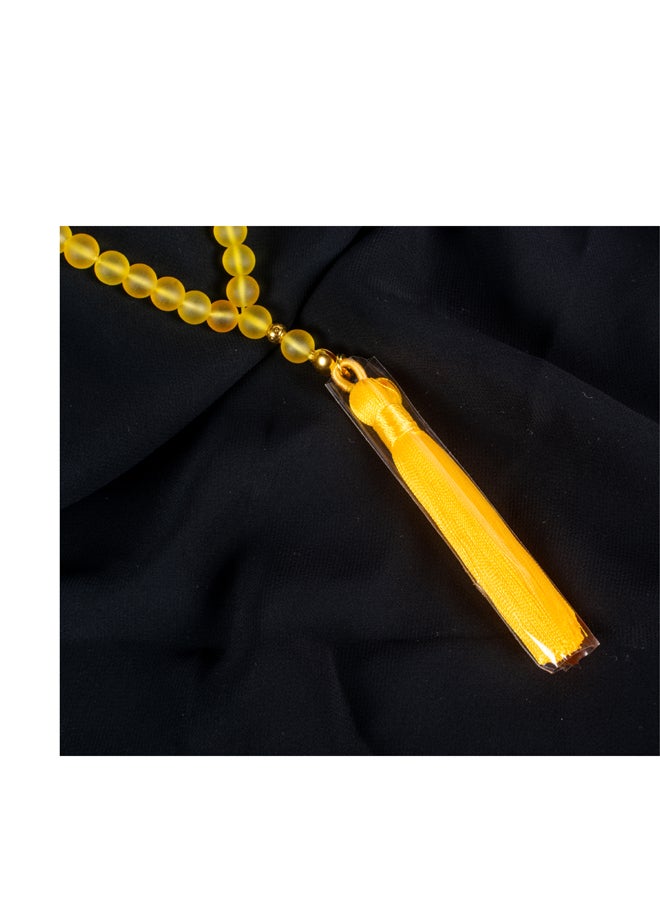 ذا بلاك بيرل اكسسوريز سبحة من حجر الأوبال الأصفر الخلاب من 33 حبة - Image 2
