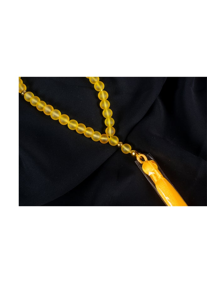 ذا بلاك بيرل اكسسوريز سبحة من حجر الأوبال الأصفر الخلاب من 33 حبة - Image 3