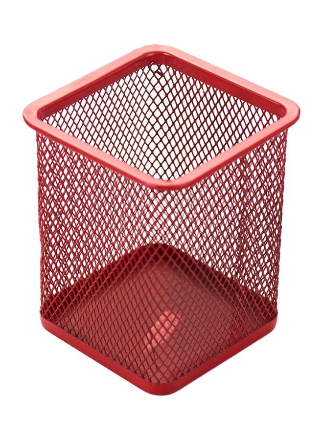 NIBEMINENT Mesh Metal Pen Holder Red - Image 1