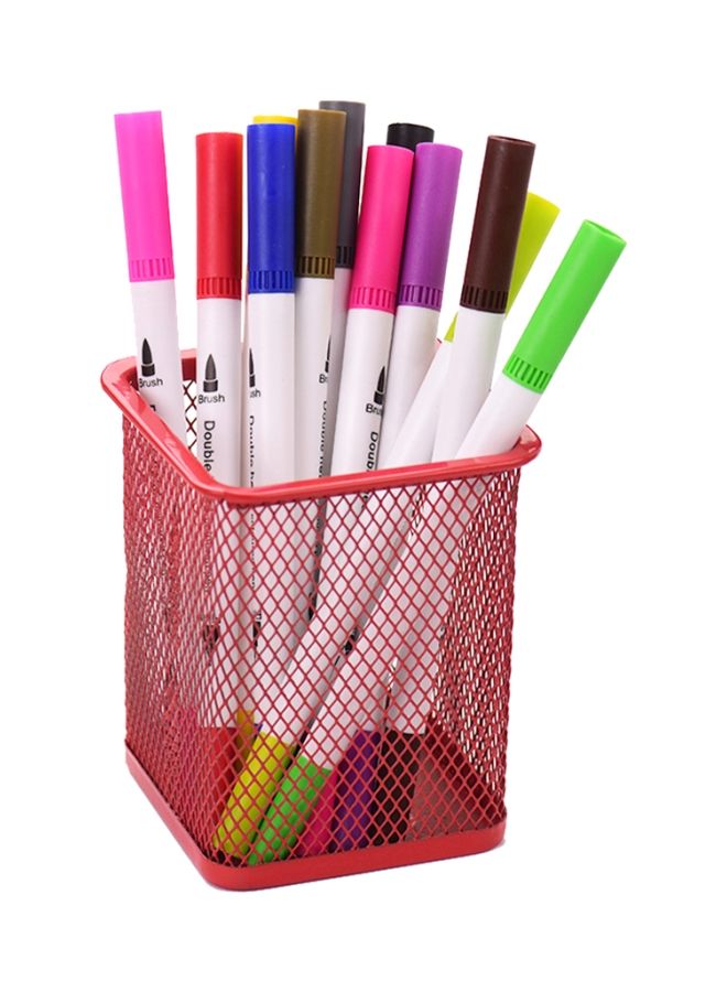 NIBEMINENT Mesh Metal Pen Holder Red - Image 3