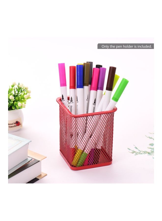 NIBEMINENT Mesh Metal Pen Holder Red - Image 4