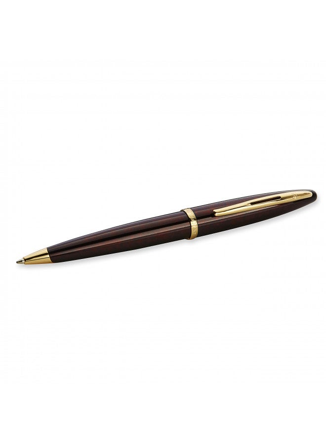 Waterman Waterman Carène Ballpoint Pen, Marine Amber with 23k Gold Clip, Medium Point with Blue Ink Cartridge, Gift Box  - Image 2