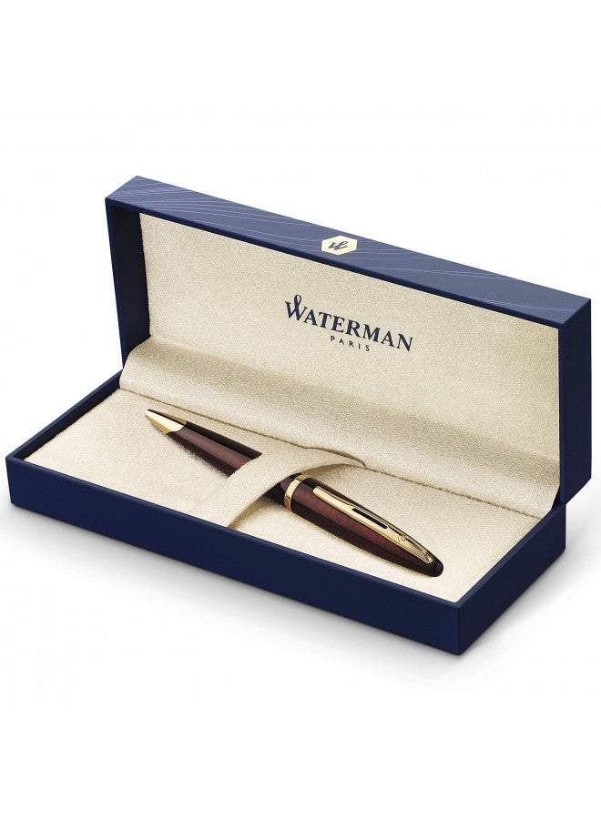 Waterman Waterman Carène Ballpoint Pen, Marine Amber with 23k Gold Clip, Medium Point with Blue Ink Cartridge, Gift Box  - Image 1