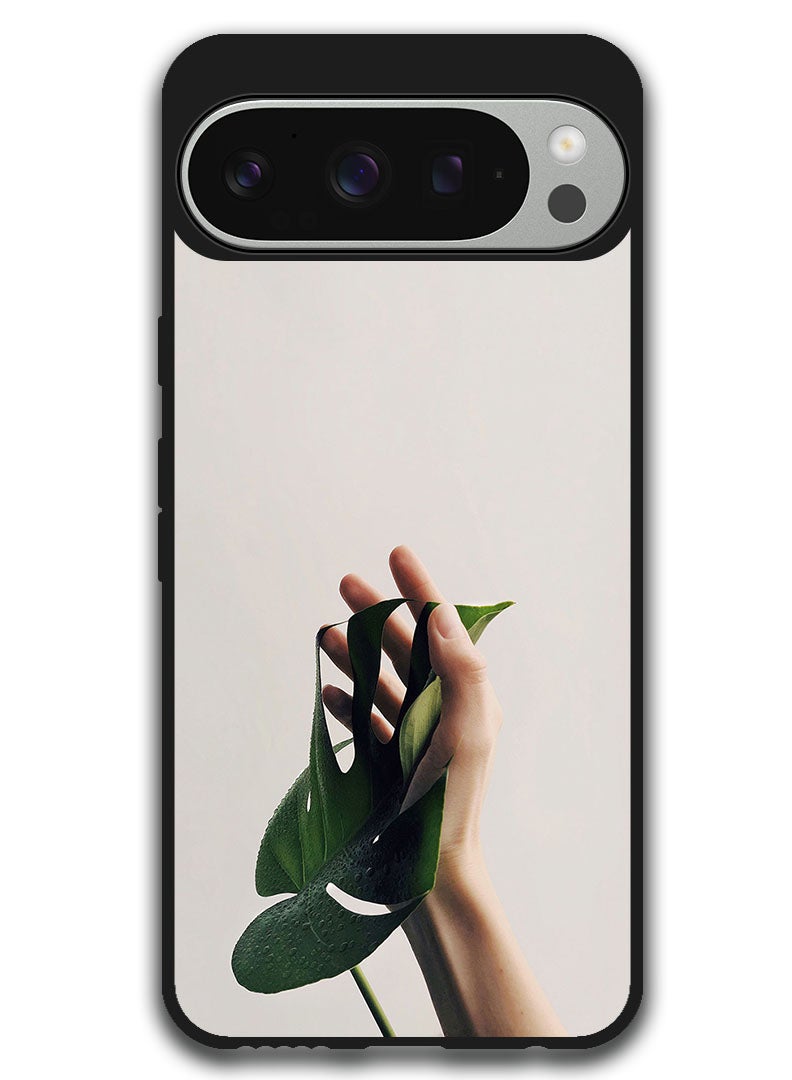 Theodor Protective Case Anti Scratch Shock Proof Bumper Cover For Google Pixel 9 Pro hand_leaf_minimalism - Image 1