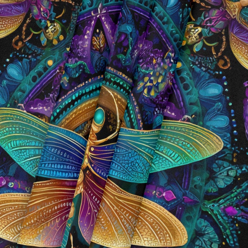 Dragonfly Mandala Colored Square Fitted Tablecloth Waterproof Elastic Card Table Cover Stretch Wipeable Polyester Square Table Protector For Dining Kitchen Home Outdoor Picnic Decor,34x34inch - Image 2