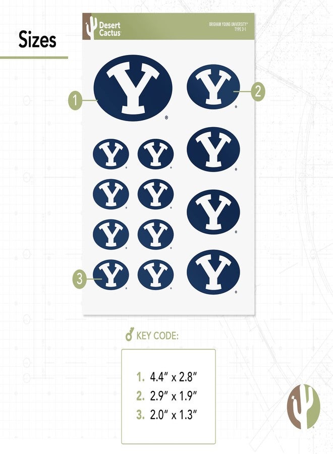 Desert Cactus Brigham Young University Sticker Cougars BYU Cougs Vinyl Decals Laptop Water Bottle Car Scrapbook T3 (Type 3-1) - Image 2