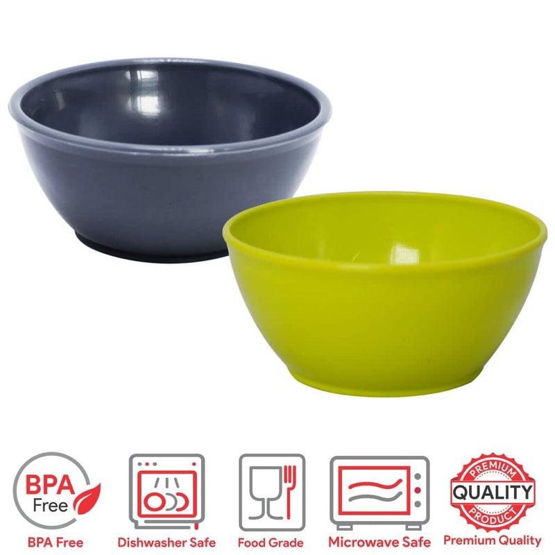 Wonder Wonder Homeware Premium Microwave Safe Round Plain Katori Set Set of 12 200 ml Green Grey  - Image 4