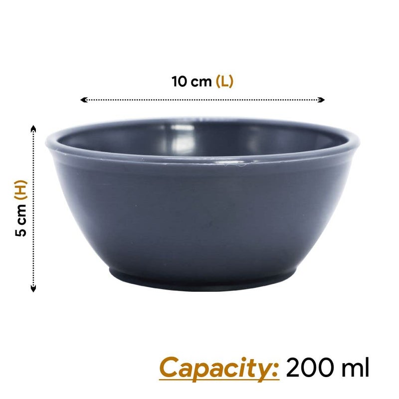 Wonder Wonder Homeware Premium Microwave Safe Round Plain Katori Set Set of 12 200 ml Green Grey  - Image 2