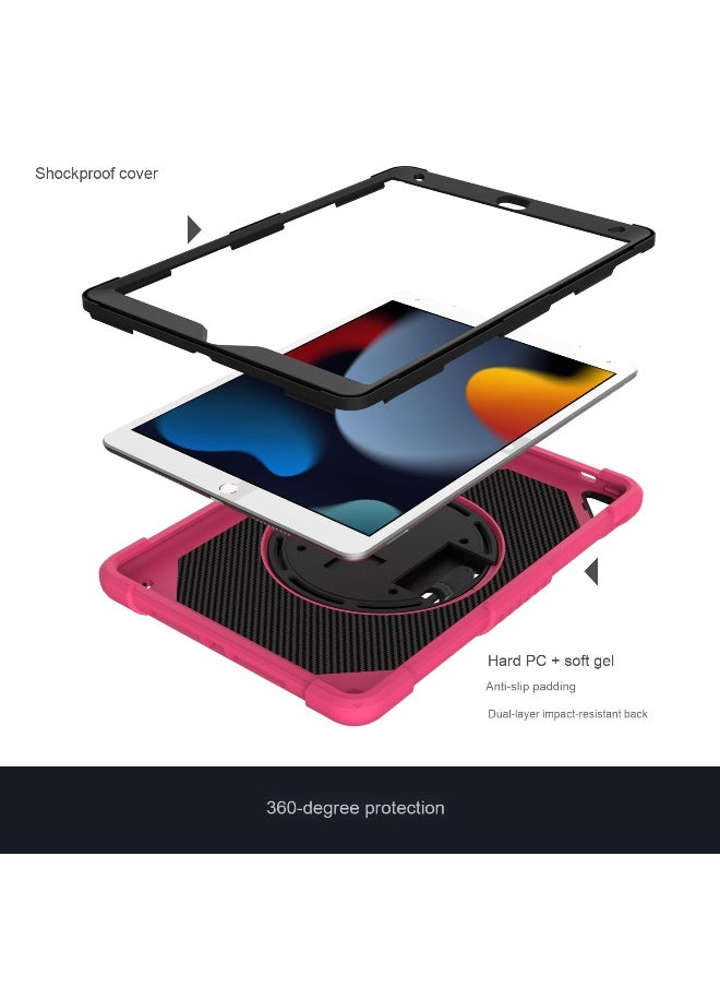 NIBEMINENT Case for ipad 9th/8th/7th Generation 10.2'' Heavy Duty Screen Protector 360° Rotating Stand Handle Pencil Holder Shockproof Drop Protection Shoulder/Hand Strap Durable Kids-Friendly  - Image 4