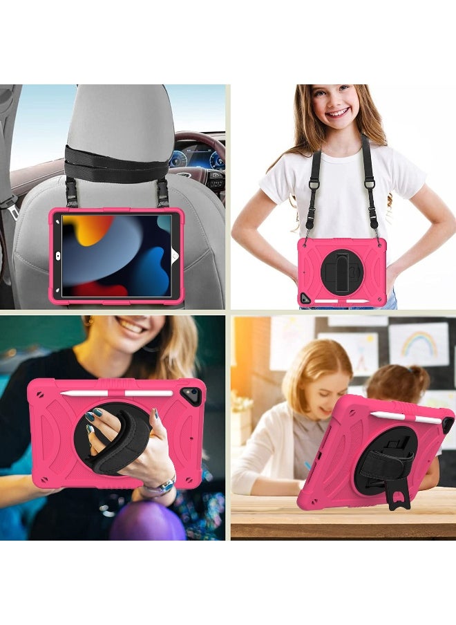 NIBEMINENT Case for ipad 9th/8th/7th Generation 10.2'' Heavy Duty Screen Protector 360° Rotating Stand Handle Pencil Holder Shockproof Drop Protection Shoulder/Hand Strap Durable Kids-Friendly  - Image 3