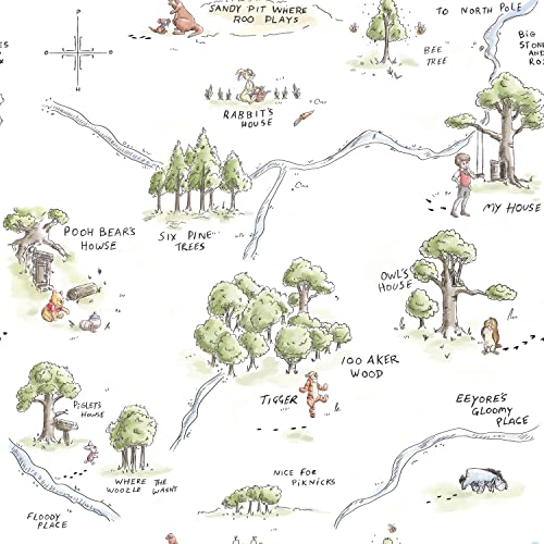 RoomMates Disney Winnie The Pooh 100 Acre Wood Map Peel Stick Wallpaper RMK12440RL - Image 3