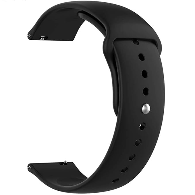FCS Silicon 22mm Watch Strap For Fossil Gen 5 The Carlyle HR(Black) - Image 1
