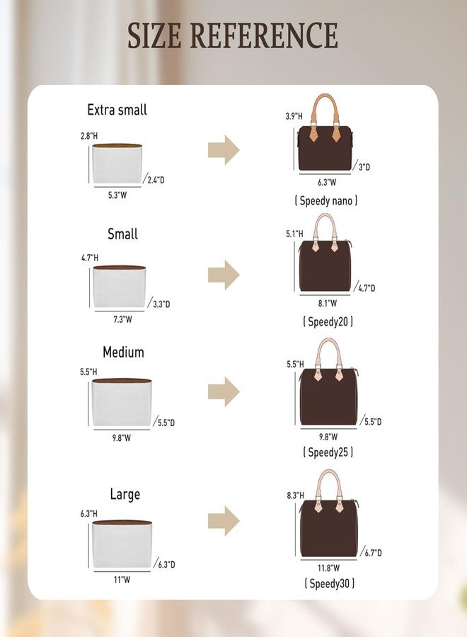 Doxo Tote Bag Organizer Insert, Purse Organizer Insert Compatible with Lv Speedy 30, Neverfull MM, le pliage Large and More, Lightweight Dupontpaper Bag Insert with Zip, 11 Pockets(Brown, L) - Image 2