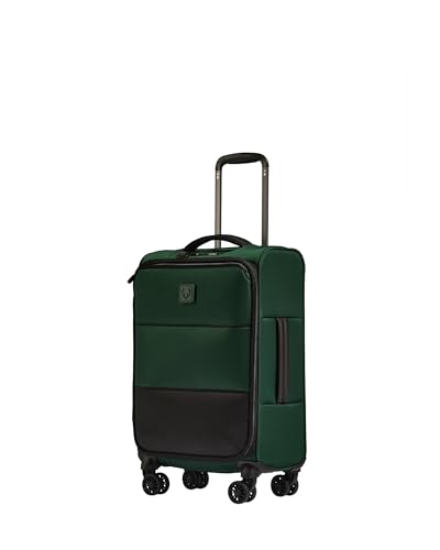 ANTLER Soft Stripe Carry On Luggage 22x14x9 Airline Approved Cabin Suitcase with Expander Adjustable Handle 4 Spinner Wheels Lightweight TSA Lock Recycled Polyester Luggage Antler Green - Image 1