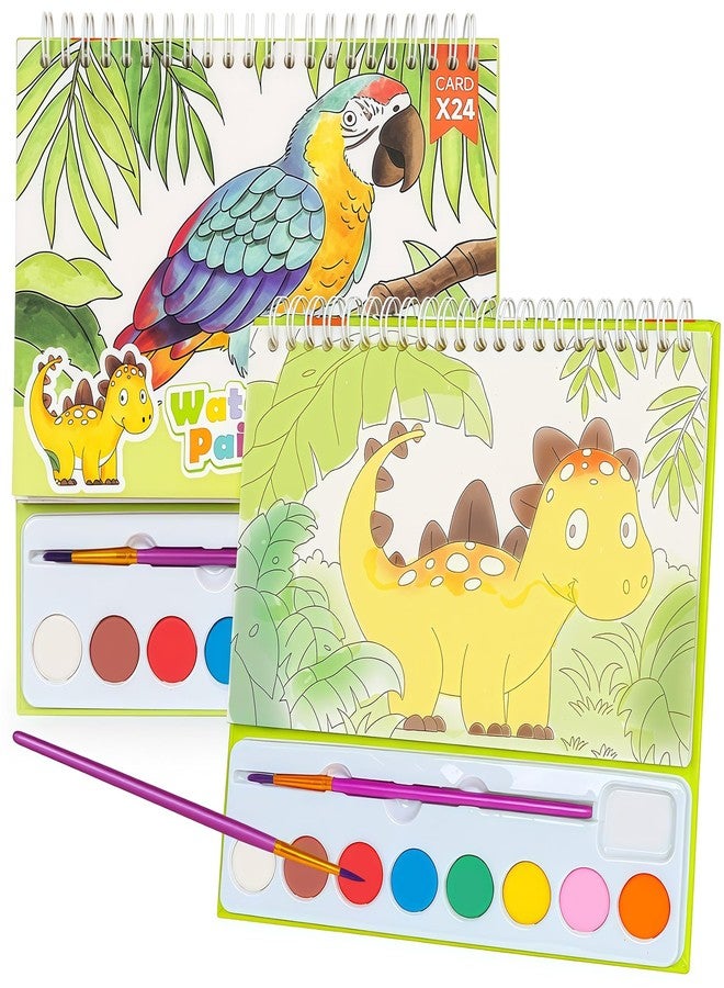 JCREN Paint with Water Books for Kids, Watercolor Coloring Book Mess Free Watercolor Painting Set, Arts and Crafts Water Color Paint Kit Birthday Gifts for Kids Toddlers 3-5 Boys Girls(Animal) - Image 1