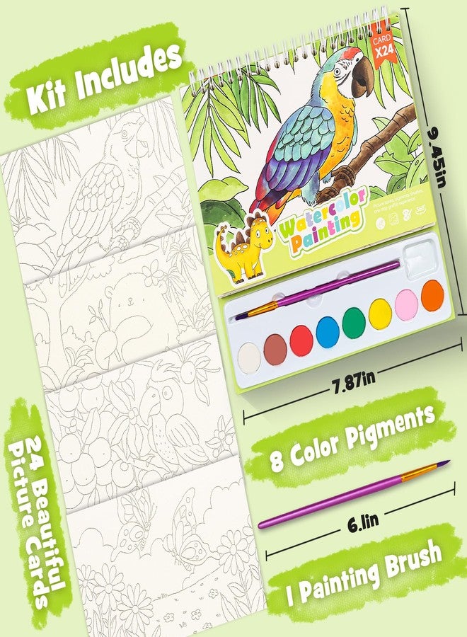 JCREN Paint with Water Books for Kids, Watercolor Coloring Book Mess Free Watercolor Painting Set, Arts and Crafts Water Color Paint Kit Birthday Gifts for Kids Toddlers 3-5 Boys Girls(Animal) - Image 2