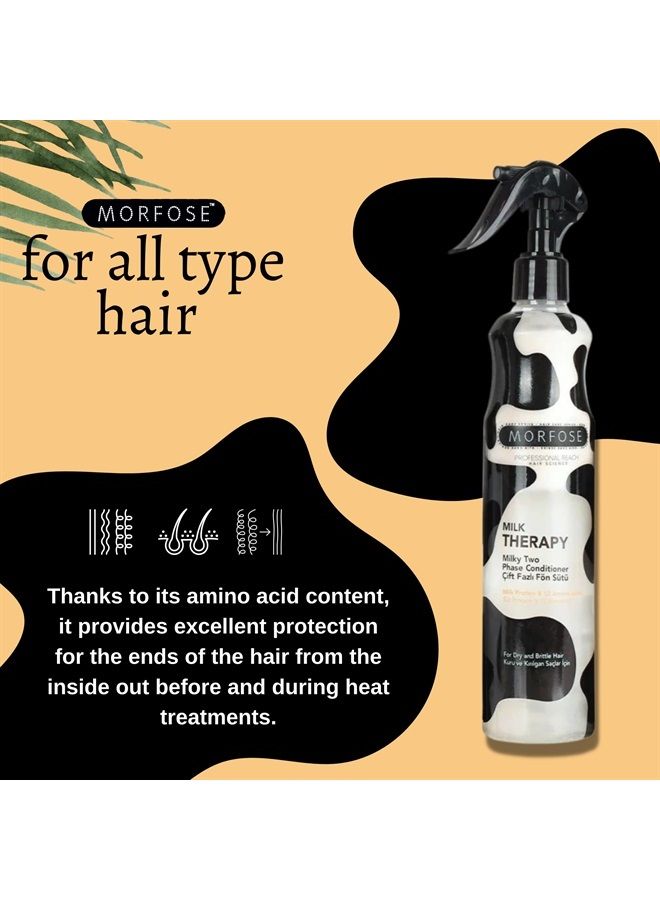 MORFOSE Milk Therapy Spray, Hair Detangler Spray for Women, Leave in Conditioner for Dry Damaged Hair, Heat Protectant for Hair Heat Protectant Spray, Leave in Conditioner for Curly Hair, Heat Protect - Image 3