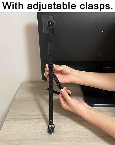 xicveiuz 6 Pcs No-Drill Flat Screen TV Safety Straps, Adhesive and Adjustable Anti-Tip Furniture Anchor Kit for Baby Proofing - Image 3