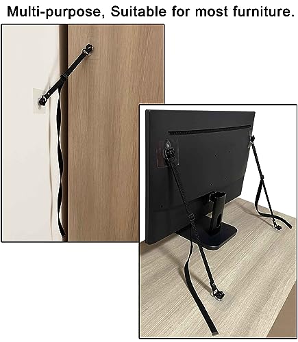 xicveiuz 6 Pcs No-Drill Flat Screen TV Safety Straps, Adhesive and Adjustable Anti-Tip Furniture Anchor Kit for Baby Proofing - Image 4