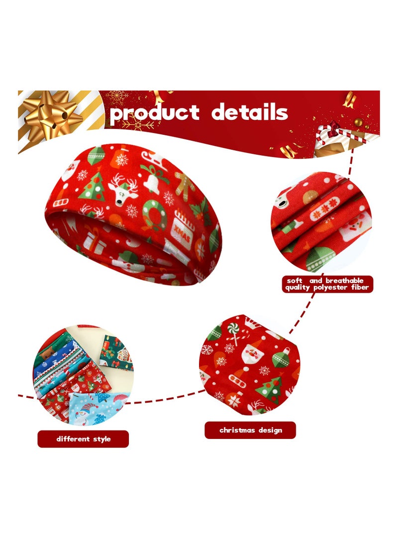 12 Pieces Twisted Headbands Snowflake Elastic Turban Headband Multi-style Headband  Tree Non Slip Hair Accessories Wide Knot Hair Bands Headwrap for Women Girls ( Pattern) - Image 5