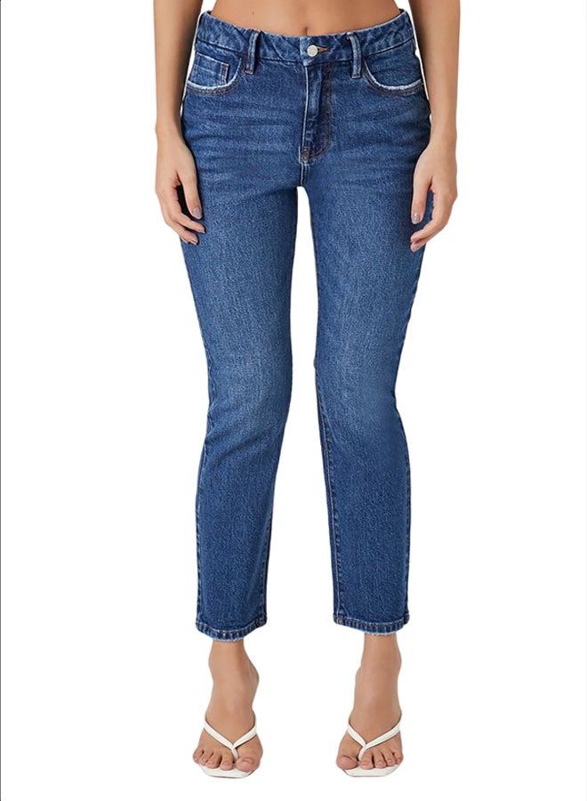 FOREVER 21 High-Rise Straight Jeans  - Image 1