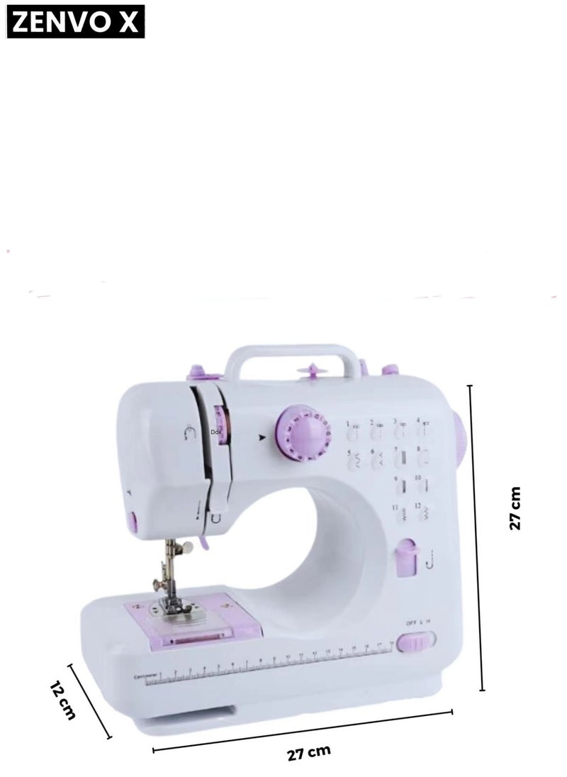 zenvo X Electric Sewing Machine, 12-Needle Two-Way Household Portable Sewing Machine for Sewing, Overlocking, and Buttonholes  - Image 5