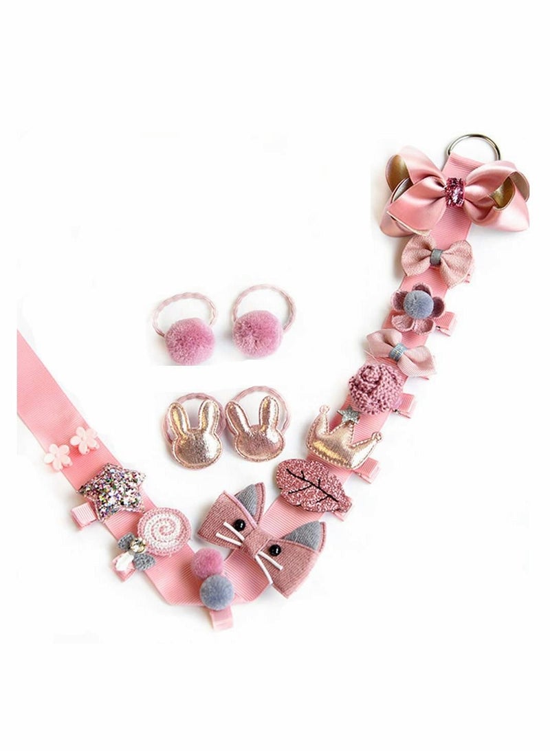 Excefore Baby Girls Hair Accessory Set with Gift Box, 36 Pack Baby Girls Hair Clips Hair Bows, Elastic Hair Bobbles Hair Accessories Ponytail Holder - Image 2