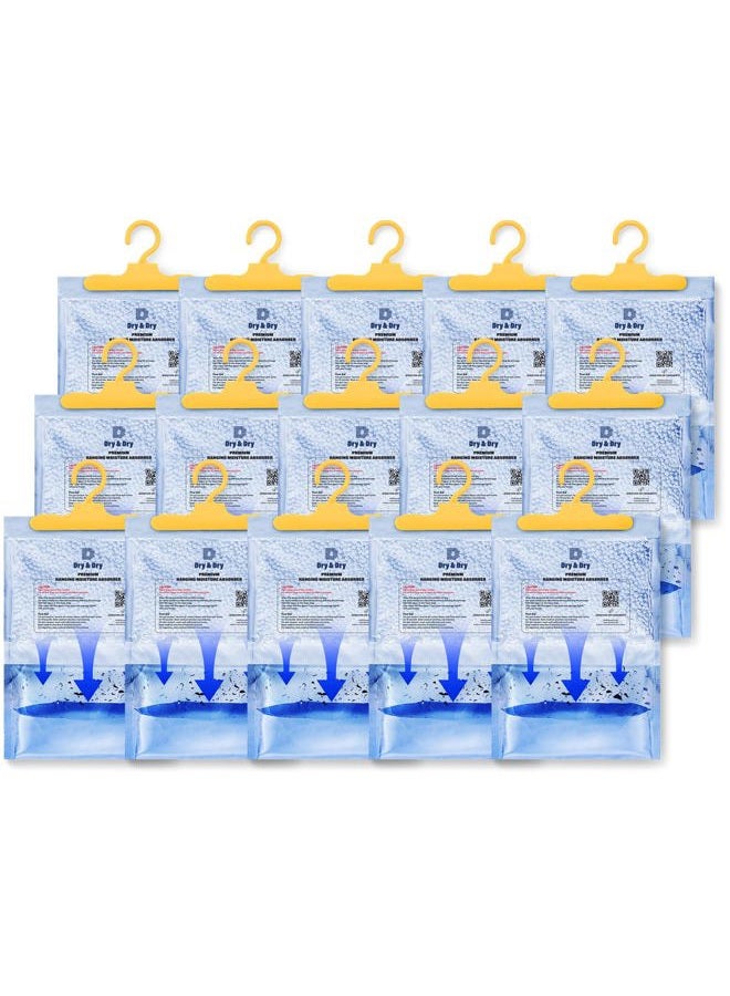 Dry & Dry 15 Packs [Net 7 Oz/Pack] Moisture Absorbers for Home, Basement & Bedroom - Small Dehumidifiers - Image 1