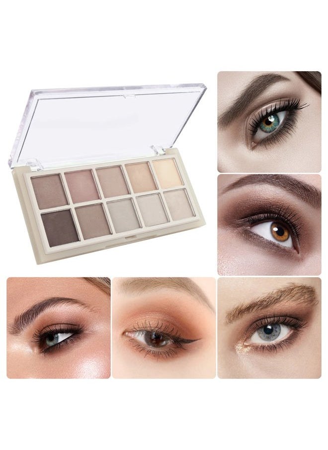 KYDA 10-Color Neutral Taupe Matte Eyeshadow Palette - High Pigmented Nude Brown & Smokey Grey Shades  - Image 5