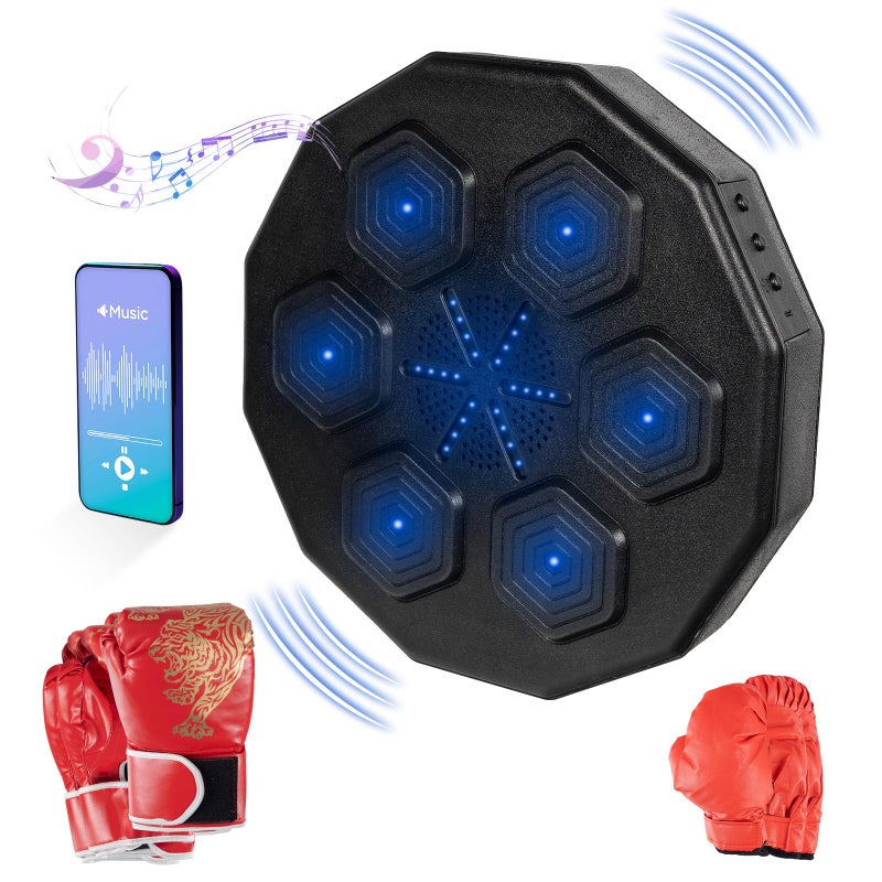 G2 GO2GETHER Music Boxing Machine Smart Music Boxing Training Machine Wall Mounted Bluetooth Boxing Workout Punching Equipment Gloves for AdultsKids Included - Image 2