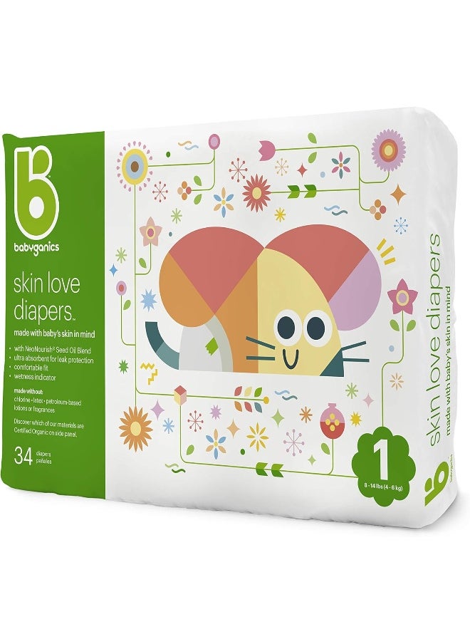 Babyganics Babyganics Diapers, Size 1, 34 Ct, Ultra Absorbent Diapers, 2 Packs  - Image 2